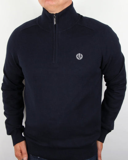 Henri Lloyd Strickpullover mit halbem Reißverschluss, Marineblau