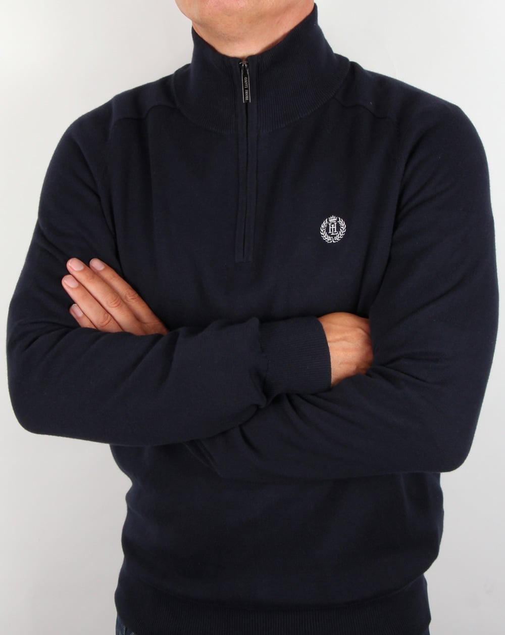 Henri Lloyd Strickpullover mit halbem Reißverschluss, Marineblau