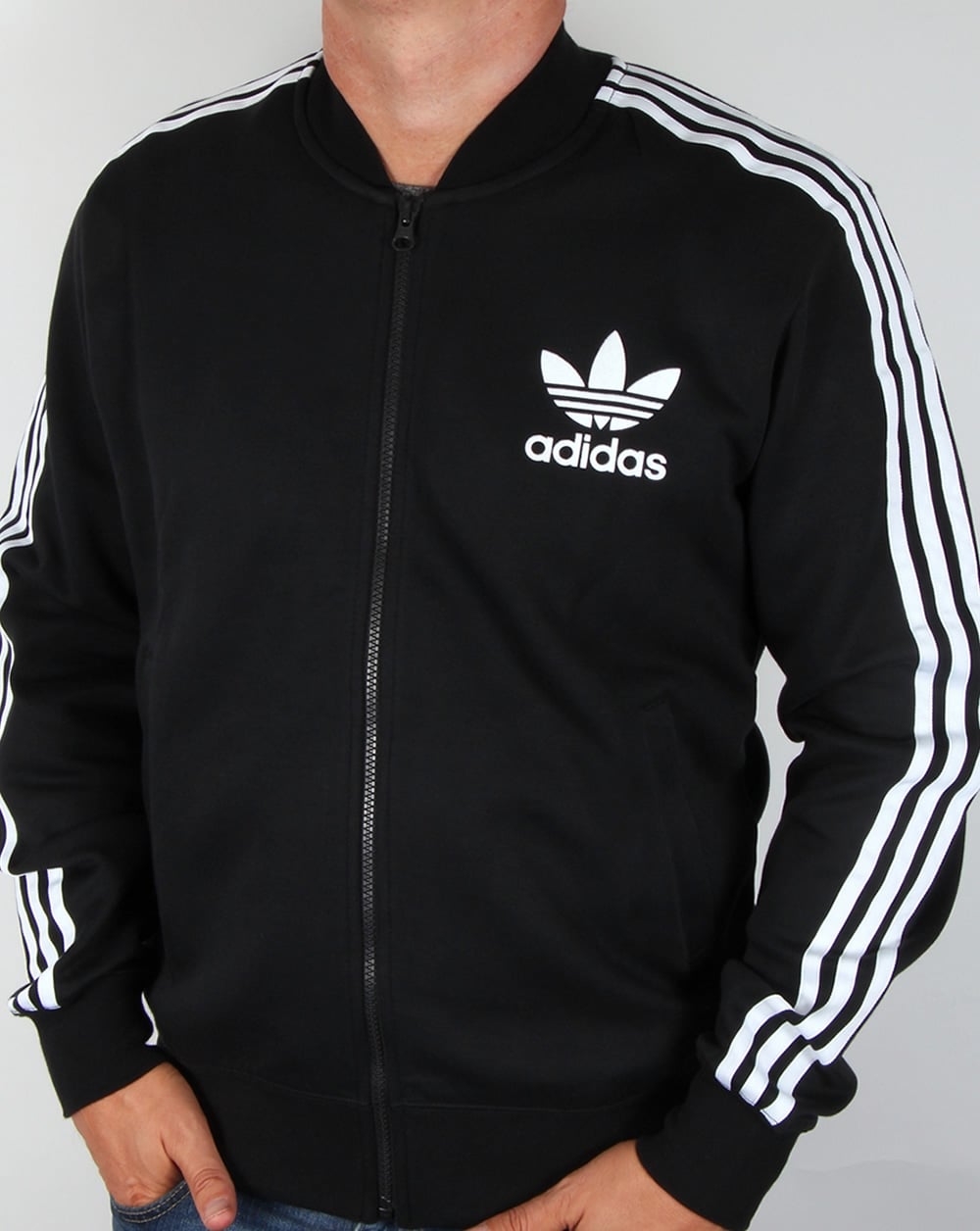 Adidas Superstar Trainingsjacke mit großem Logo, Schwarz