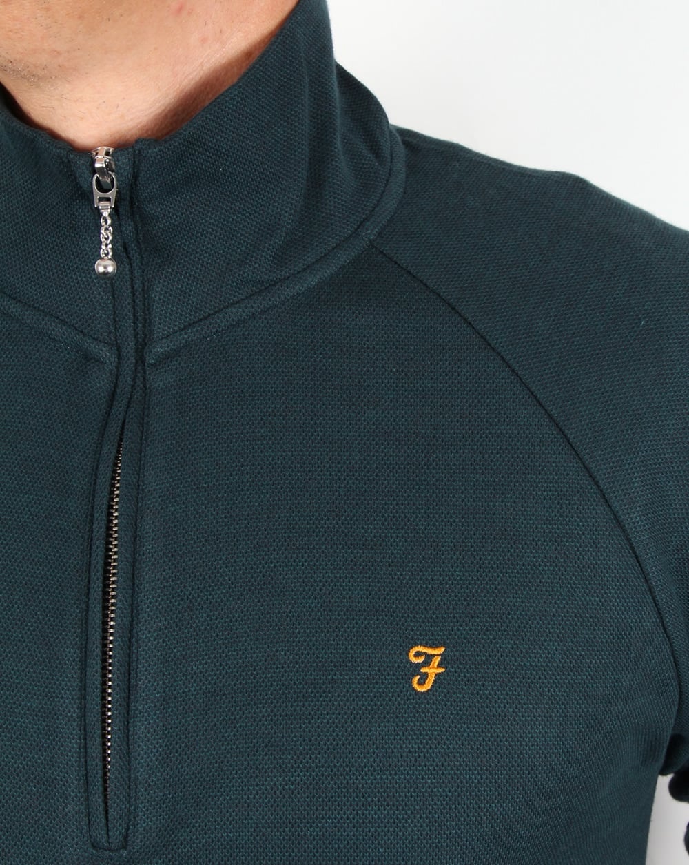 Farah QTR Zip-Pullover Dunkelgrün