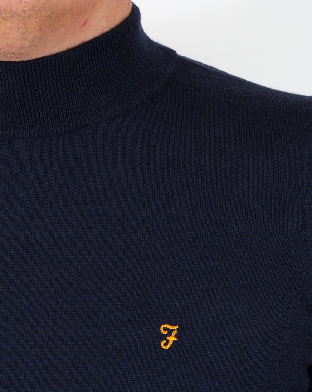 Farah Fenton High Rollkragenpullover, Marineblau