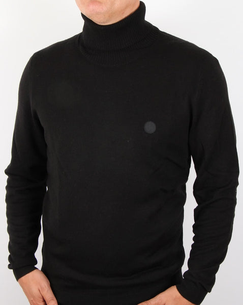 Pretty Green Harley Knitted Roll Neck Black