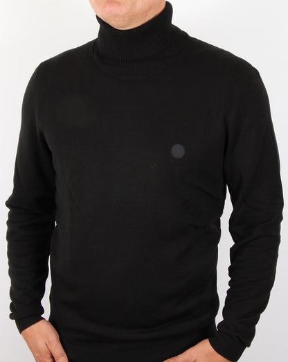 Pretty Green Harley Strickrollkragen Schwarz