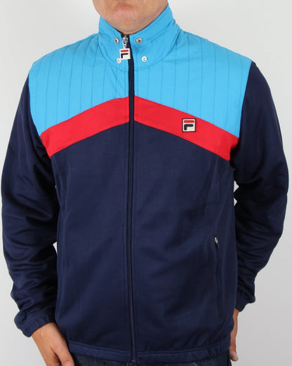 Fila Vintage Alpiaz Ski Track Top Marineblau/Blau/Rot
