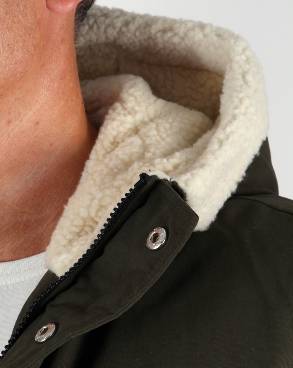 Lyle And Scott – Parka mit Shearling-Futter in dunklem Salbeigrün