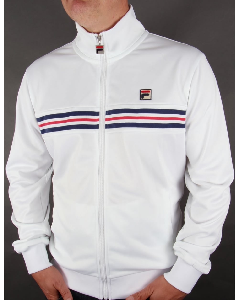 Fila Vintage Darios Trainingsjacke mit Streifen in Weiß