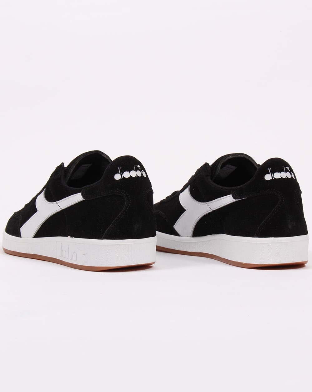 Diadora B Original Wildleder-Sneaker Schwarz/Weiß-Gummi