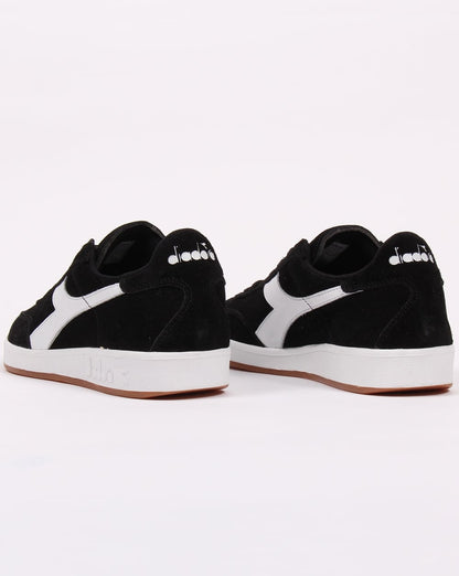 Diadora B Original Wildleder-Sneaker Schwarz/Weiß-Gummi