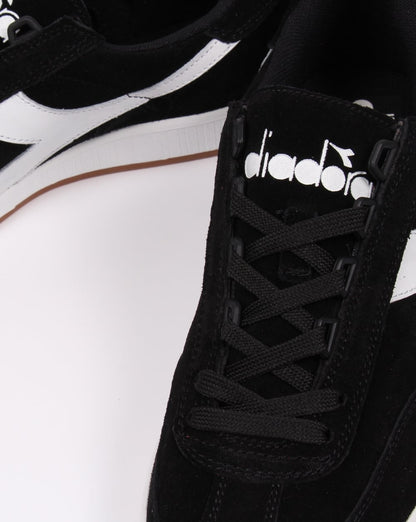 Diadora B Original Wildleder-Sneaker Schwarz/Weiß-Gummi