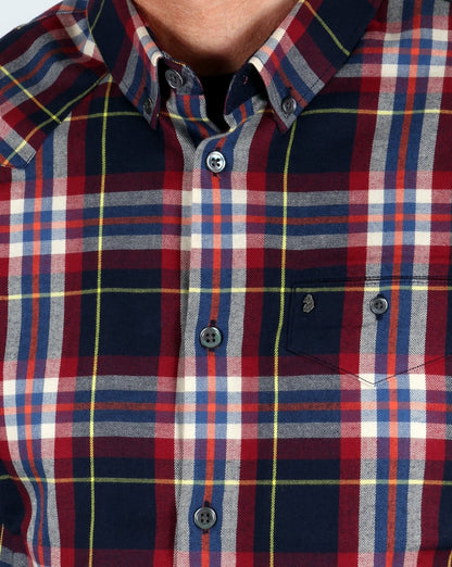 Luke Flanellhemd mit Karomuster, Marineblau