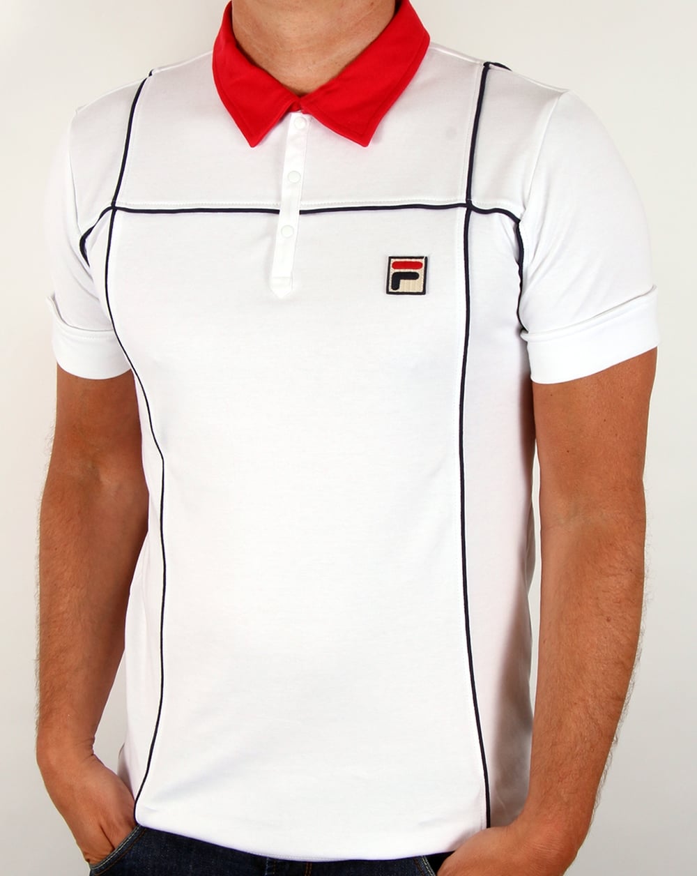 Fila Vintage Terrinda Poloshirt Weiß/Rot