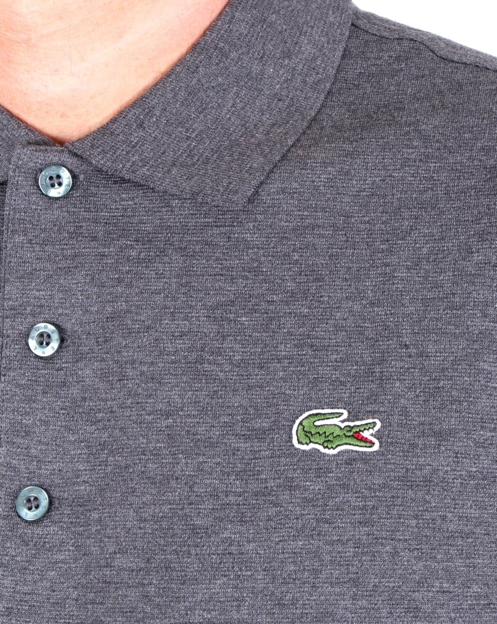 Lacoste Langarm-Polo Dunkelgrau