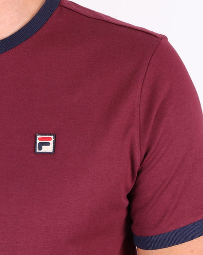 Fila Vintage Marconi T-Shirt Burgunderrot