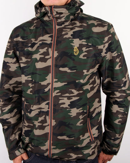 Luke Raleigh Kapuzenjacke Olivgrün Camo