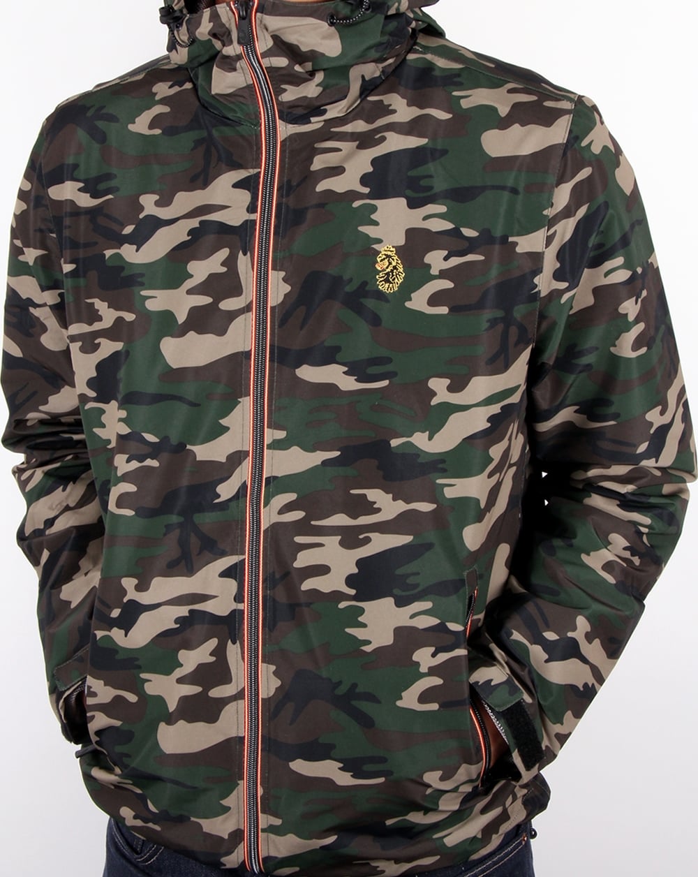 Luke Raleigh Kapuzenjacke Olivgrün Camo
