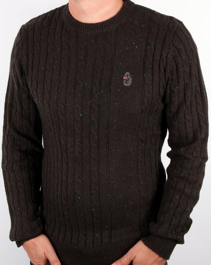 Luke Hortens Fleckpullover Oliv