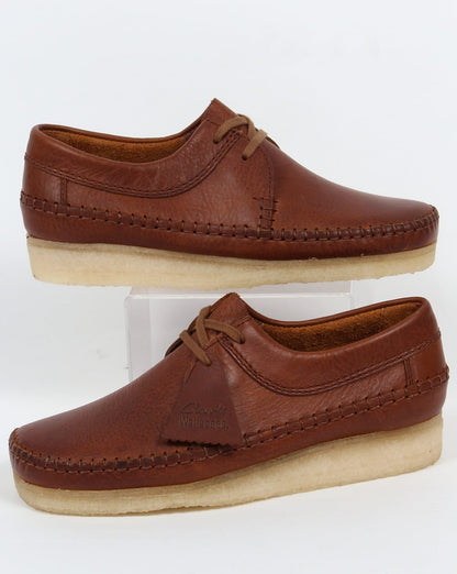 Clarks Originals – Weaver – Hellbraune Lederschuhe