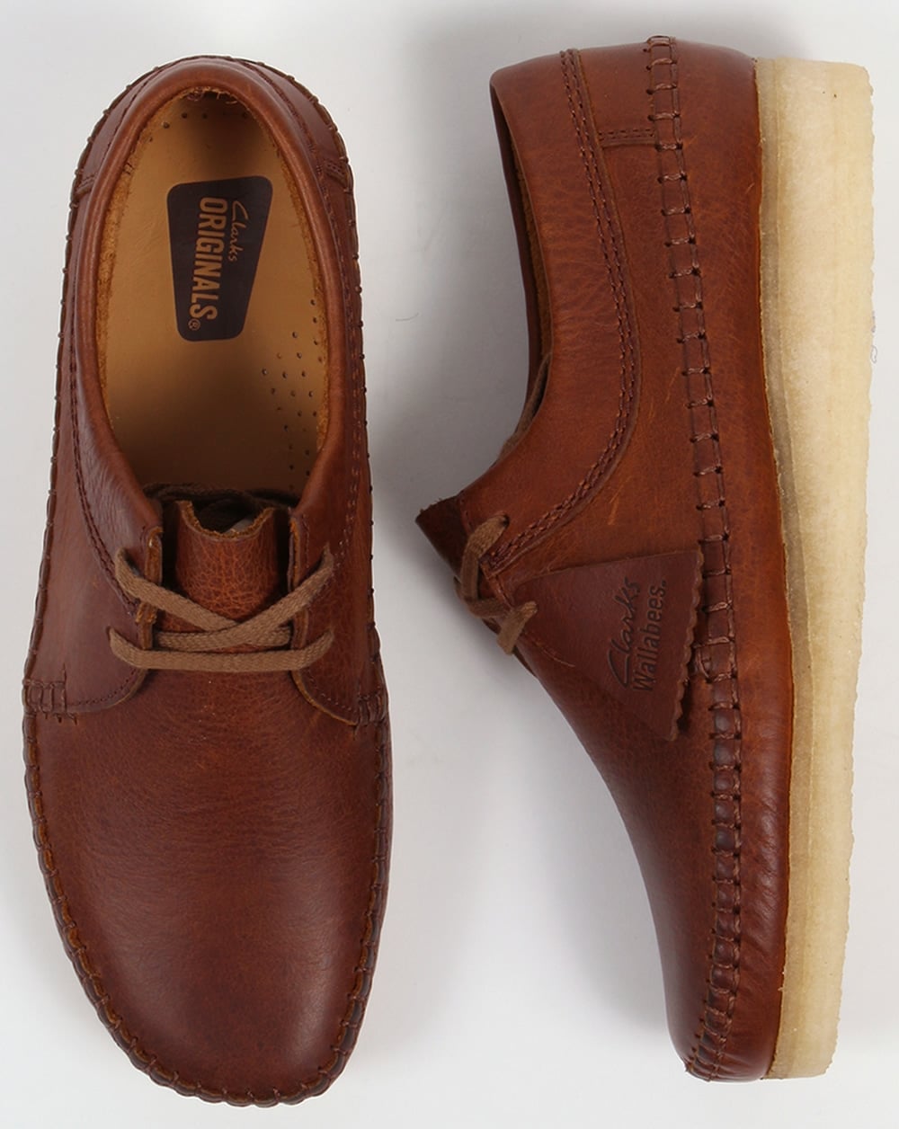 Clarks Originals – Weaver – Hellbraune Lederschuhe