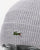 Lacoste Turn Up Ribbed Wool Beanie Silver