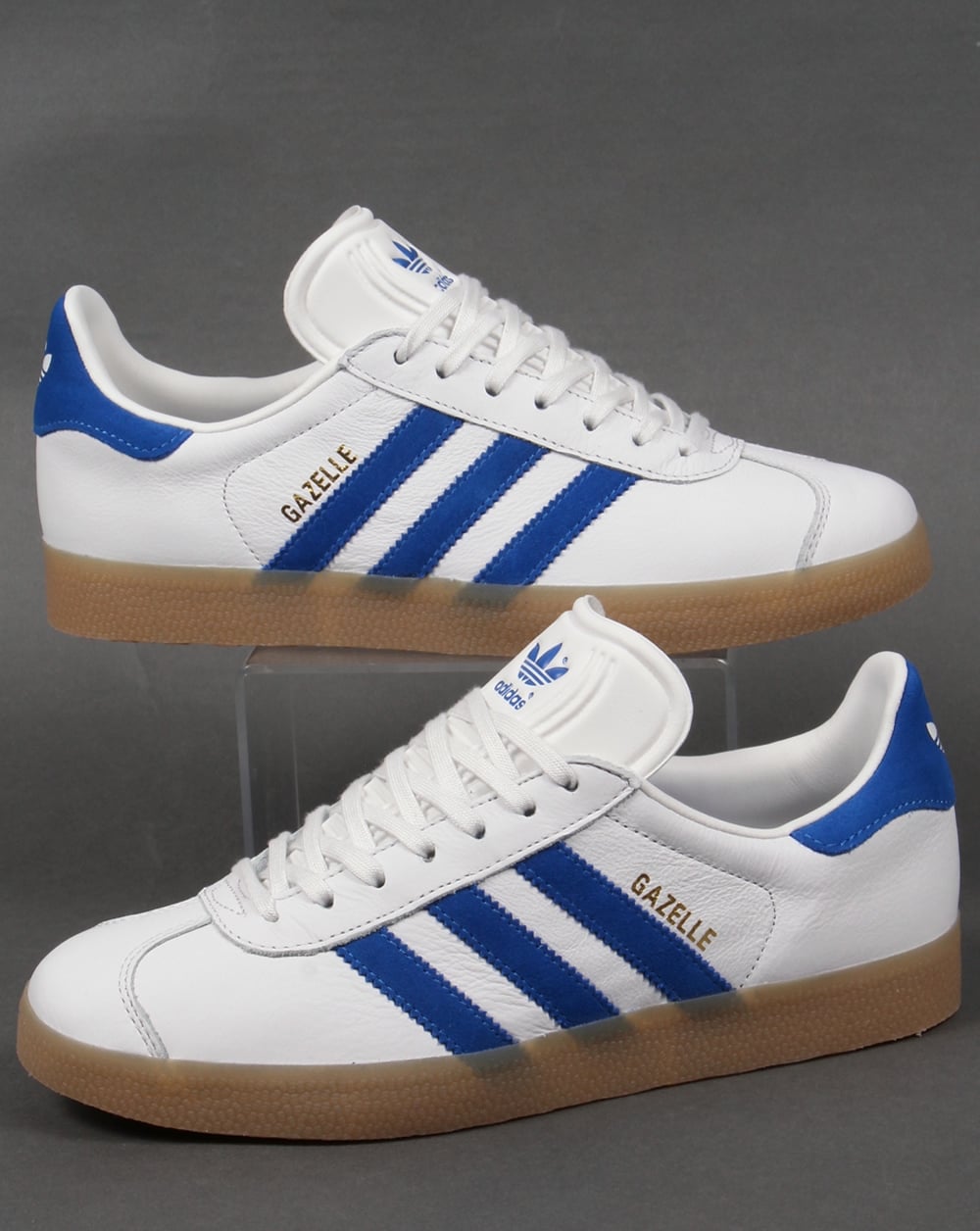 Adidas Gazelle Leder-Sneaker Weiß/Royal Gum