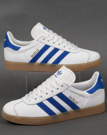 Adidas Gazelle Leder-Sneaker Weiß/Royal Gum