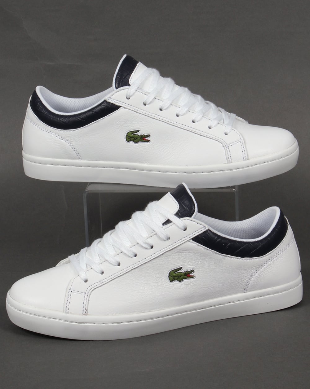 Lacoste Straightset Sneakers Weiß/Marineblau