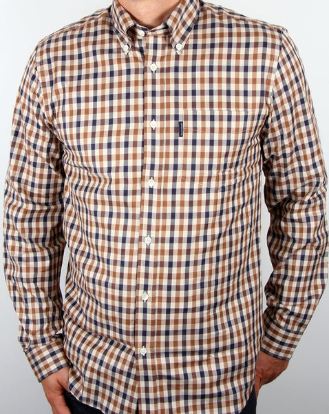 Aquascutum Emsworth Check Shirt Vicuna