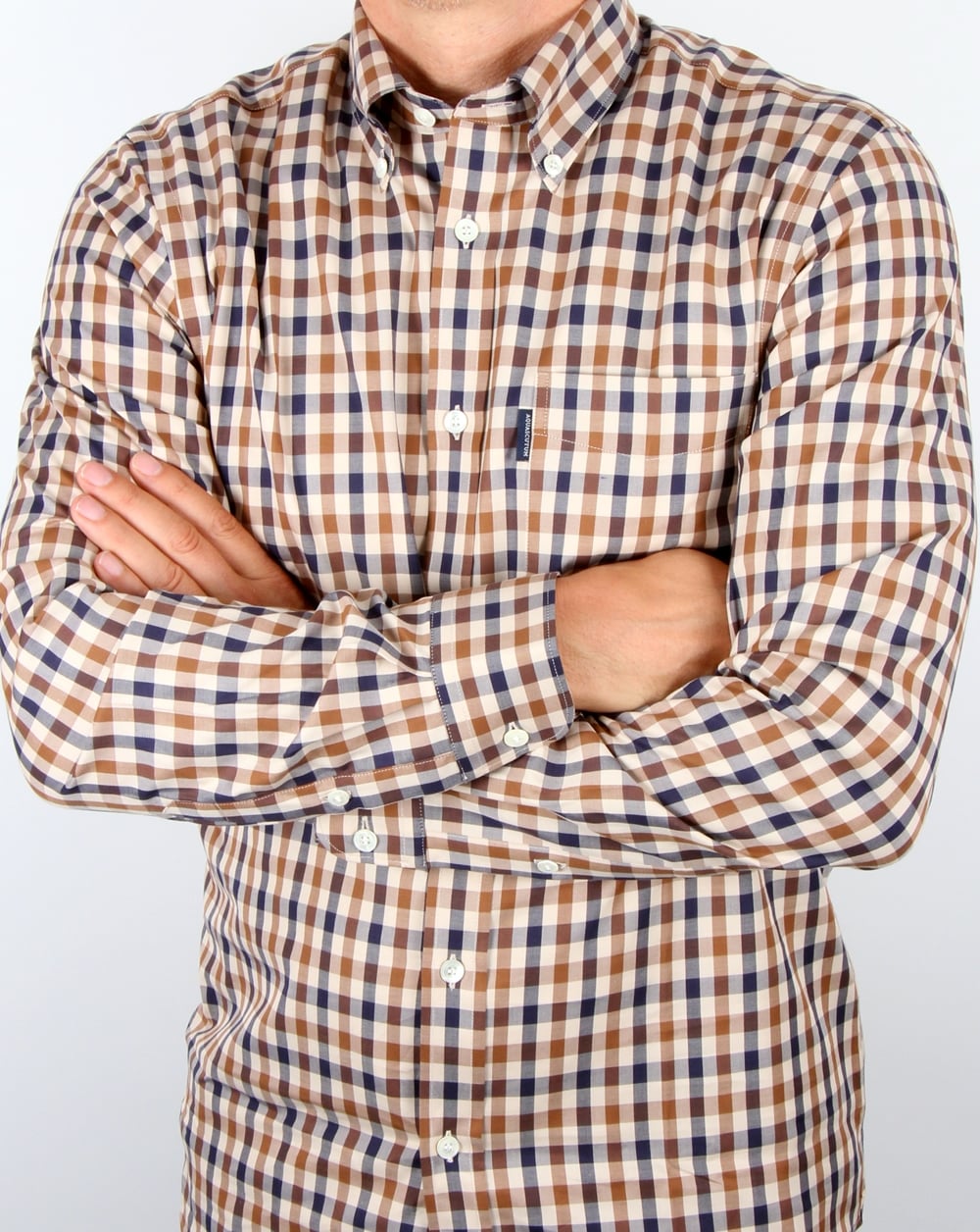 Aquascutum Emsworth Karohemd Vicuna