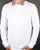 Aquascutum Nathan Check Collar Long Sleeve Polo Shirt White