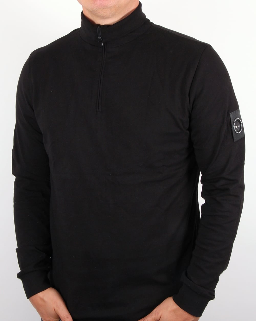 Marshall Artist Rollkragenpullover mit Reißverschluss, Schwarz