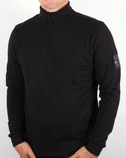 Marshall Artist Rollkragenpullover mit Reißverschluss, Schwarz