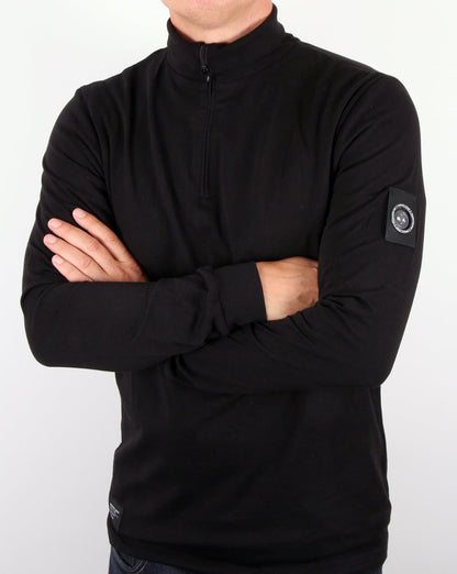 Marshall Artist Rollkragenpullover mit Reißverschluss, Schwarz