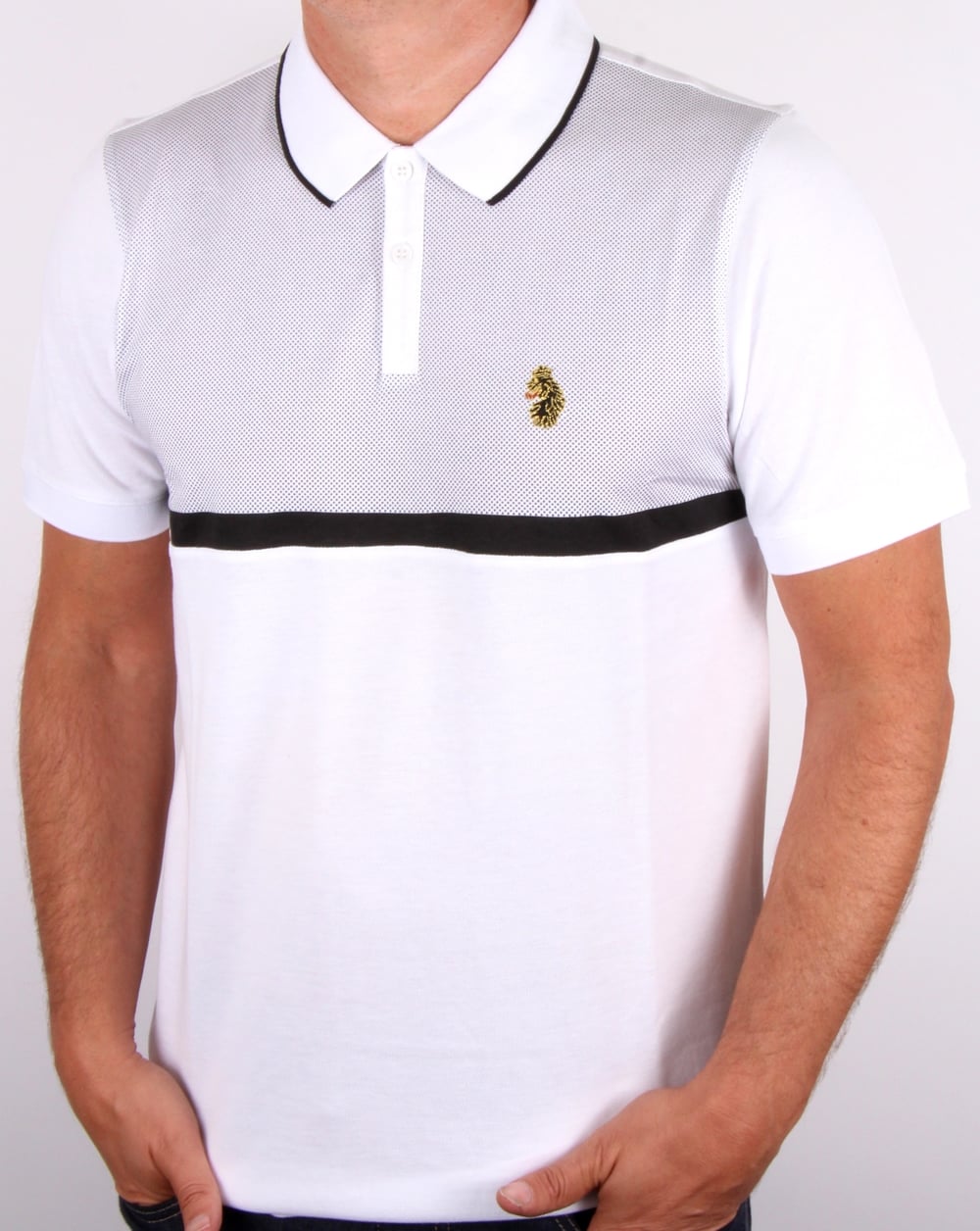 Luke Modern Classik Zip Polo Shirt White