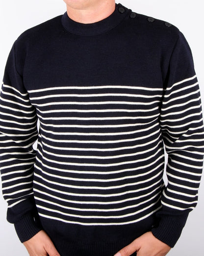 Armor-lux Dumet Gestreifter Matrosenpullover Reiches Marineblau/Natur