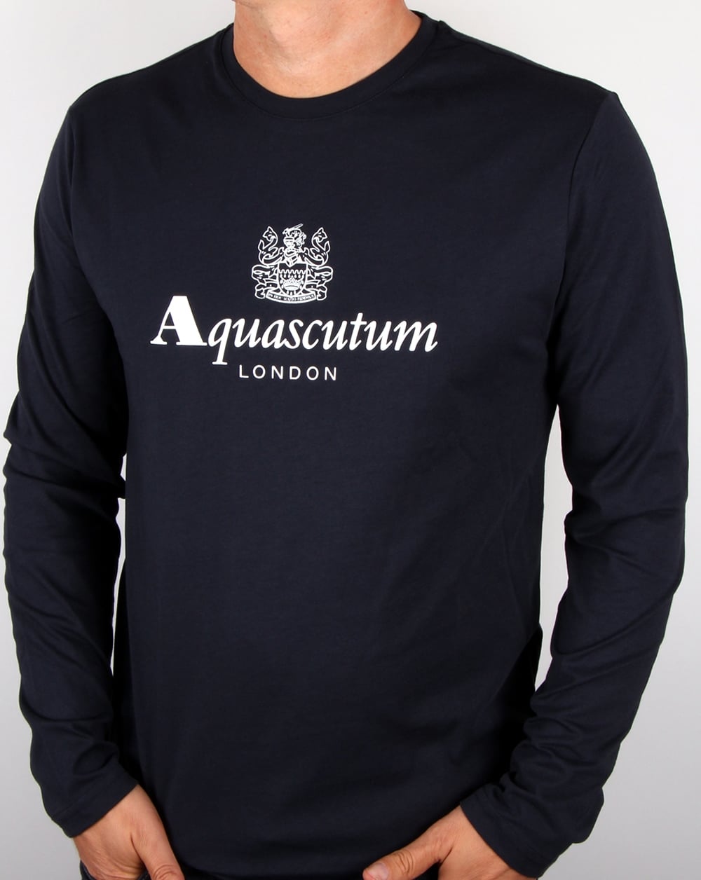 Aquascutum Langarm-T-Shirt Marineblau