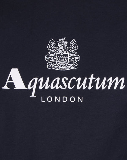 Aquascutum Langarm-T-Shirt Marineblau
