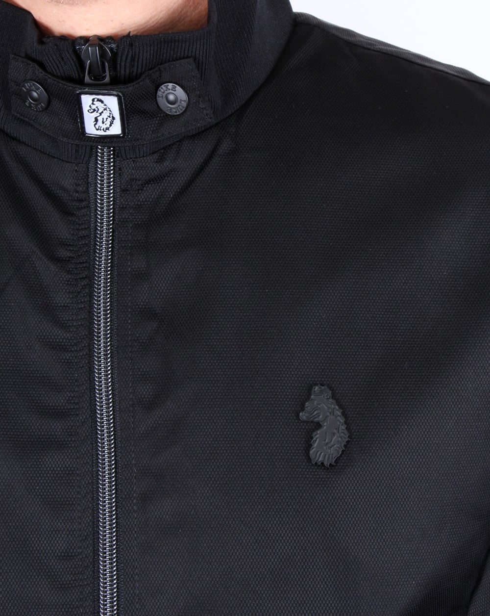 Luke Fluff Nut Bomberjacke mit Trichterkragen, Schwarz