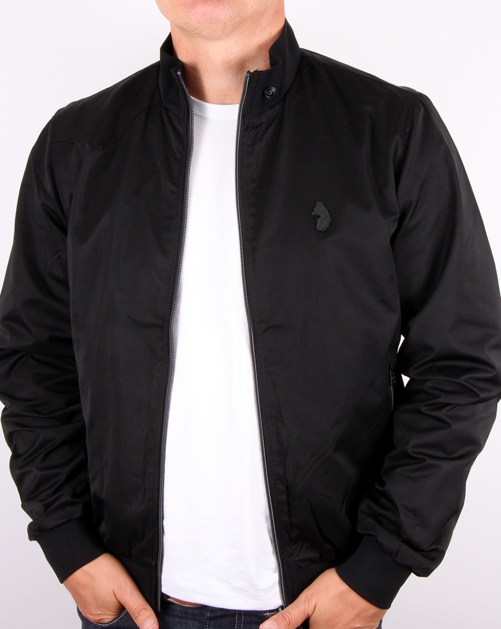 Luke Fluff Nut Bomberjacke mit Trichterkragen, Schwarz