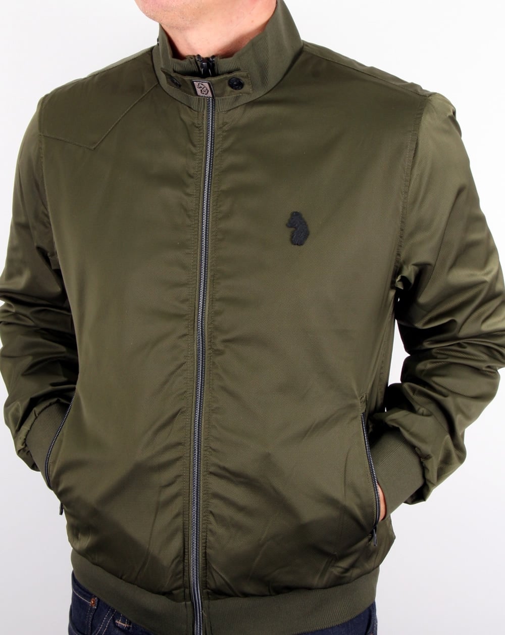 Luke Fluff Nut Bomberjacke mit Trichterkragen, Khaki