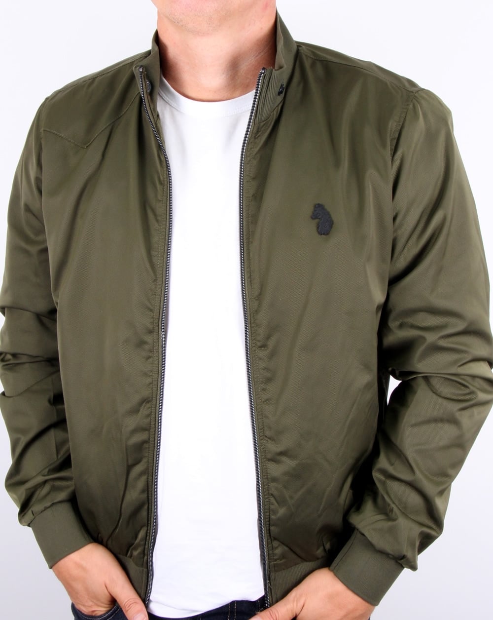 Luke Fluff Nut Bomberjacke mit Trichterkragen, Khaki
