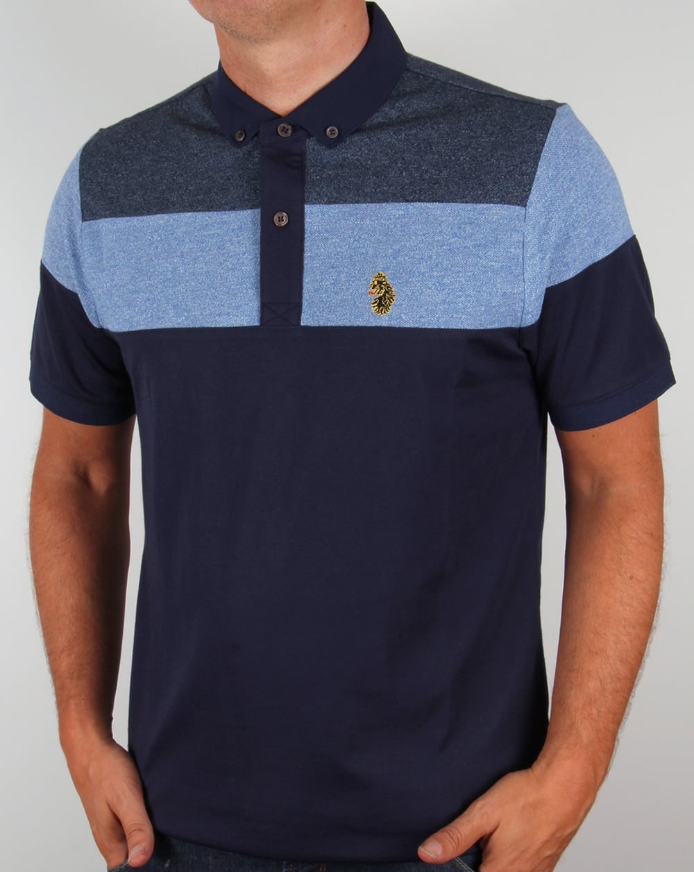 Luke Mickey Spacer Striped Polo Shirt Royal