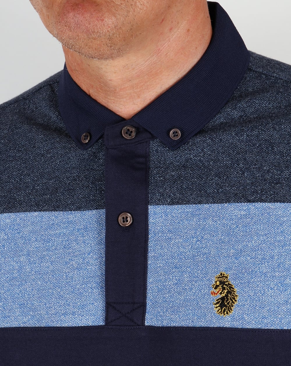 Luke Mickey Spacer Gestreiftes Poloshirt Royal