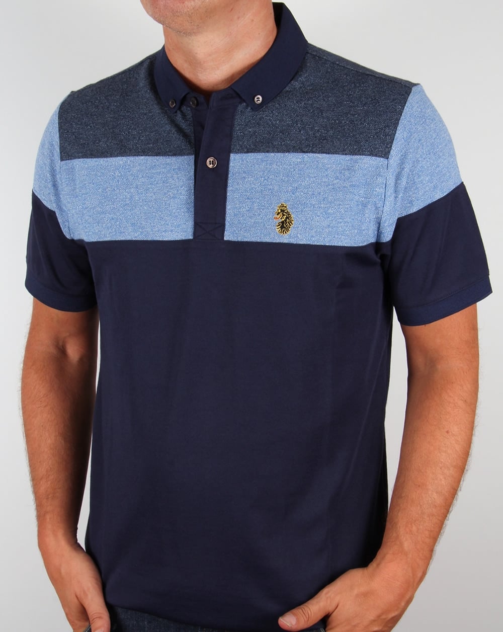 Luke Mickey Spacer Gestreiftes Poloshirt Royal