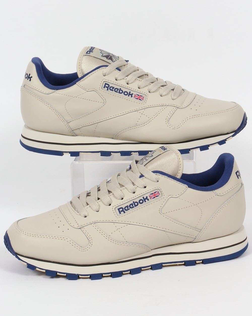 Reebok Classic Leder-Sneaker Ecru/Marineblau