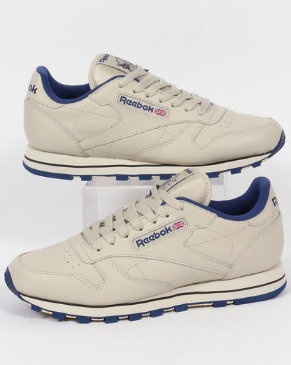 Reebok Classic Leder-Sneaker Ecru/Marineblau