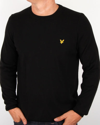 Lyle And Scott – Schwarzer Pullover mit Rundhalsausschnitt