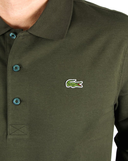 Lacoste Langarm-Poloshirt Khakigrün