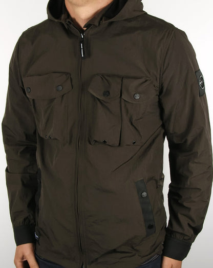 Marshall Artist – Hemdjacke mit Kapuze und mehreren Taschen, Khaki