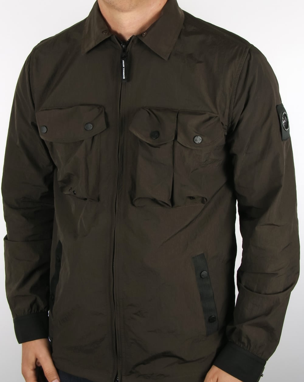 Marshall Artist – Hemdjacke mit Kapuze und mehreren Taschen, Khaki