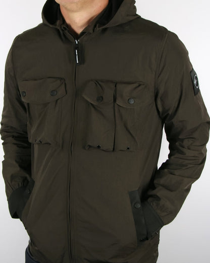 Marshall Artist – Hemdjacke mit Kapuze und mehreren Taschen, Khaki